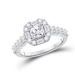 Round Diamond Solitaire Bridal Wedding Engagement Ring 2 Cttw 14kt White Gold - REF-296X5A