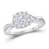 Image 1 : Round Diamond Solitaire Bridal Wedding Engagement Ring 1/2 Cttw 14kt White Gold - REF-54K5Y