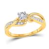 Image 1 : Round Diamond Solitaire Bridal Wedding Engagement Ring 1/8 Cttw 10kt Yellow Gold - REF-19R9X