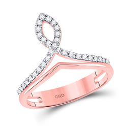 Womens Round Diamond Twist Fashion Ring 1/4 Cttw 10kt Rose Gold - REF-21Y5N