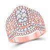 Image 1 : Round Diamond Cluster Bridal Wedding Engagement Ring 1-3/8 Cttw 14kt Two-tone Gold - REF-124X9A