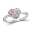 Image 1 : Womens Round Diamond Heart Cluster Ring 1/6 Cttw 10kt White Gold - REF-16H5R