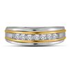 Image 1 : Mens Round Diamond Wedding Single Row Band Ring 1/4 Cttw 10kt White Gold - REF-23N9F