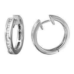 1.25 CTW Diamond Earrings 14K White Gold - REF-147W9H