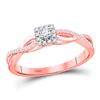 Image 1 : Round Diamond Solitaire Twist Bridal Wedding Engagement Ring 1/5 Cttw 10kt Rose Gold - REF-15K5Y