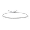 Image 1 : Womens Round Diamond Single Row Bolo Bracelet 1 Cttw 10kt White Gold - REF-71R9X