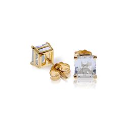 Genuine 1.75 ctw Aquamarine Earrings 14KT White Gold - REF-29H2X