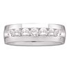 Image 1 : Mens Machine Set Round Diamond Wedding Channel Band Ring 1-1/2 Cttw 14kt White Gold - REF-197K5Y
