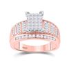 Image 1 : Princess Diamond Cluster Bridal Wedding Engagement Ring 1 Cttw 10kt Rose Gold - REF-52M9H