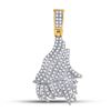 Image 1 : Mens Round Diamond Charm Pendant 3/4 Cttw 10kt Yellow Gold - REF-36R9X