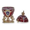 Image 3 : Lions Holding Royal Crown Faberge Inspired Trinket Jewel Box Egg