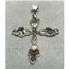 Image 2 : Meteorite & Herkimer Diamond Sterling Silver Cross Pendant