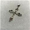Image 5 : Meteorite & Herkimer Diamond Sterling Silver Cross Pendant