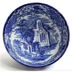 Early 20th Century English Staffordshire "Abbey" Ironstone TransferwareÂ Footed Bowl