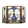 Image 3 : Tiffany-style Stained Glass Folding Fireplace Screen