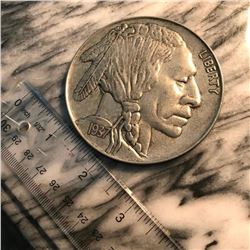 1970's Novelty Coin, Paperweight, Jumbo 1937 Indian Head Nickel