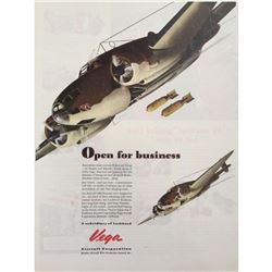 1943 Vega Aircraft Lockheed WWII Advertisement