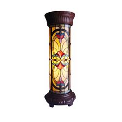 Stained Art Glass Pedestal Lamp