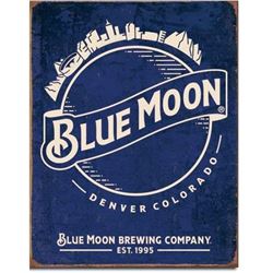 Blue Moon Beer - Skyline Logo Metal Pub Bar Sign