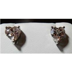 1.79ctw Pink Galileia Topaz Valentine Hearts Sterling Silver Stud Earrings