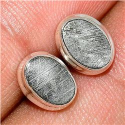 Swedish Meteorite Sterling Silver Post Earrings