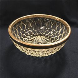 Vintage Mid-Century Pressed Glass Silver-plate Bowl