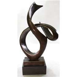 Geometric Abstraction Signed Modern Bronze Sculpture