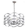 Image 2 : Transitional Modern Chrome Six Light Ceiling Pendant