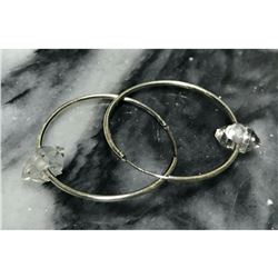 Herkimer Diamond Sterling Silver Hoop Earrings