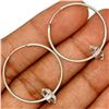 Image 3 : Herkimer Diamond Sterling Silver Hoop Earrings