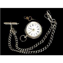 Late 19thc Ladies Swiss Silver Pocket Watch