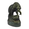 Image 1 : Signed Bronze Sculpture, Young Bear With Catch of the Day, Lodge, Fish Camp