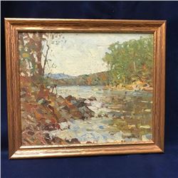 1930's Signed Hudson Valley Landscape Painting