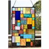 Image 3 : Modern Geometric Multi Media Stained Glass Hanging Window Panel