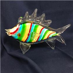 Italian Striped Glass Fish Yacht Beach House Decoration Sculpture