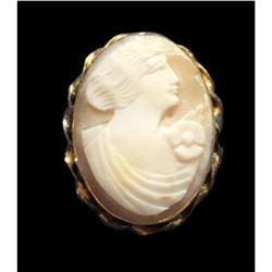 Vintage Gold Plated Cameo Brooch