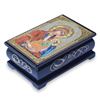 Image 1 : Mother Mary Holding Jesus Wooden Icon Decoupage Trinket, Rosary Box