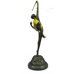 After Pierre Le Faguays Female Archer, Diana Greek Goddess Gilt Bronze Sculpture