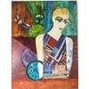 Image 1 : Signed Elizabeth Moore, Abstract Mixed Media on Canvas, "Time Flies"