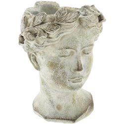 Greek Roman Style Stone Head Planter