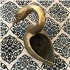 Image 2 : Large Vintage Hollywood Regency Brass Swan Form Planter