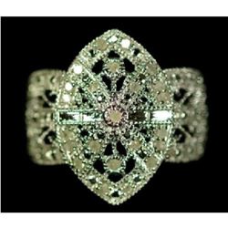 Art Deco Style Sterling & Diamond Ring