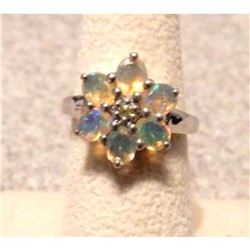 1.27ct Ethiopain Opal & Ambilobe Sphene Sterling Silver Ring