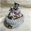 Image 1 : 19thc Victorian Conta & Boheme Porcelain Fairing Trinket Box, Lady Petting Goat