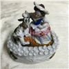 Image 2 : 19thc Victorian Conta & Boheme Porcelain Fairing Trinket Box, Lady Petting Goat