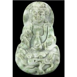 Carved Stone Quan Yin Goddess Pendant