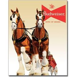 Budweiser Clydesdale Horses Metal Pub Bar Sign