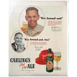 1947 Carling's Red Cap Ale, Jack Kramer Tennis Champion Magazine Ad