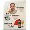 Image 1 : 1947 Carling's Red Cap Ale, Jack Kramer Tennis Champion Magazine Ad