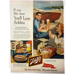 1953 Schlitz Beer Magazine Advertisement